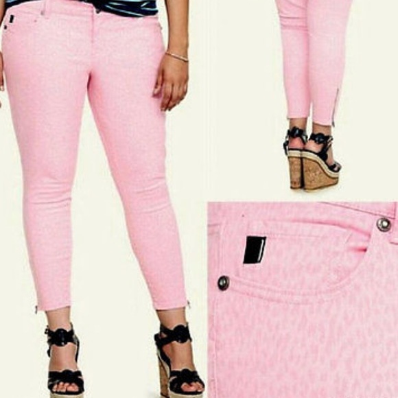 pink leopard print jeans